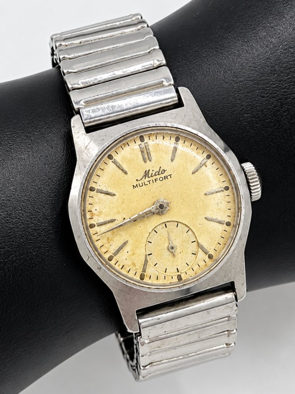 Vintage Mido Multifort Hand Winding Watch Swiss Mechanical Silver Tone